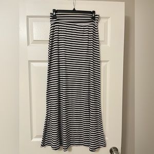 Lily Star Black and White Striped Stretch Maxi Skirt